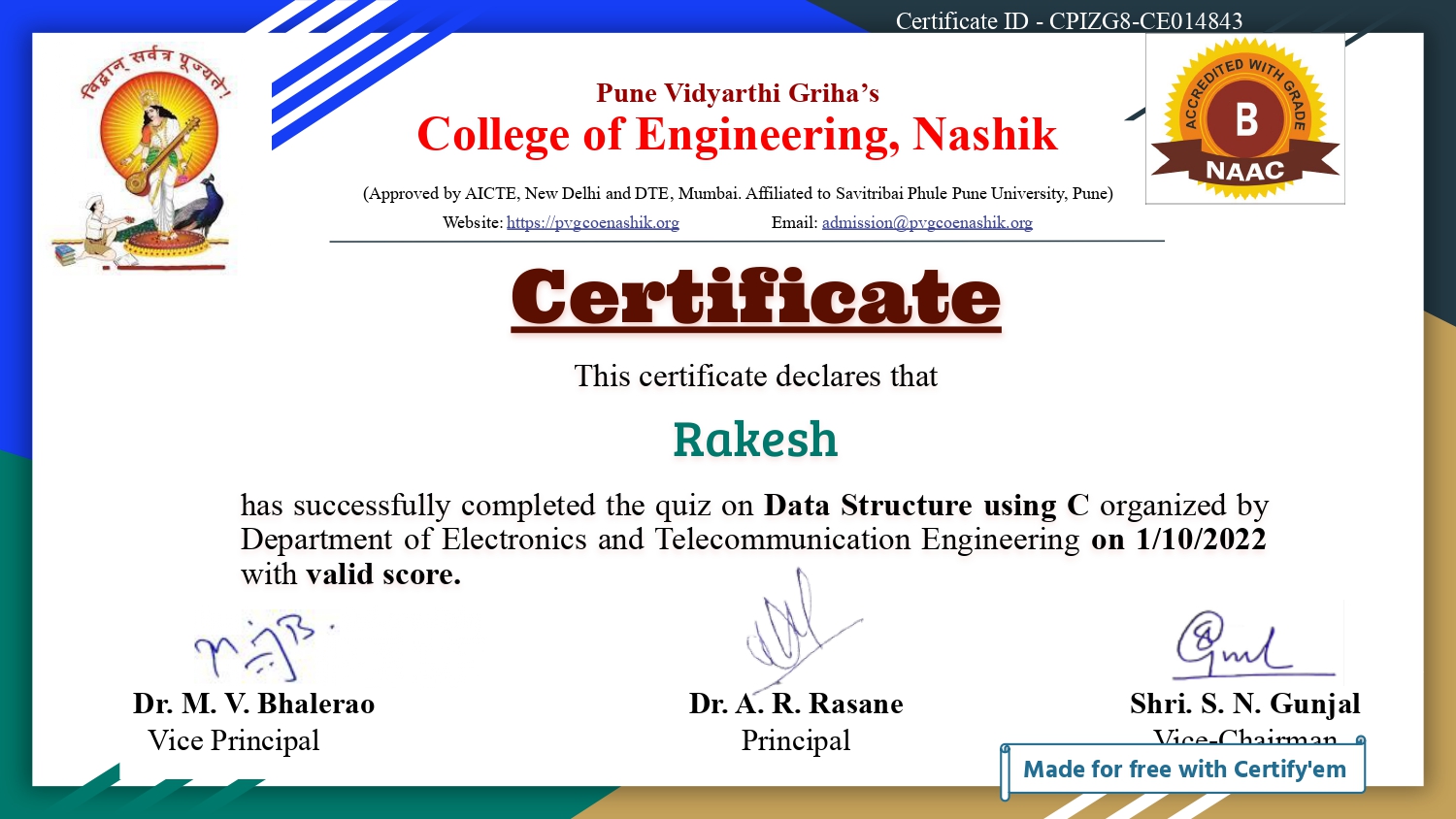 Certificate 12